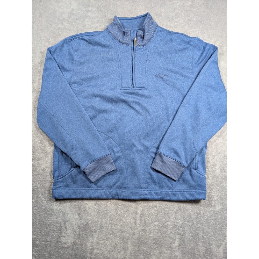 Callaway Weather Series Sweater Mens Large Blue Half Zip Outdoor Golf Preppy